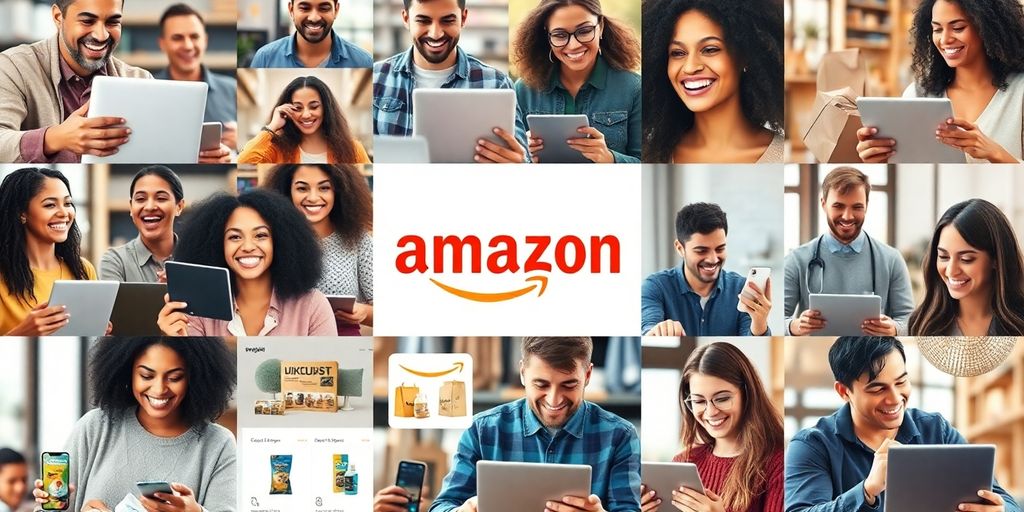 Diverse shoppers enjoying online shopping on Amazon.in