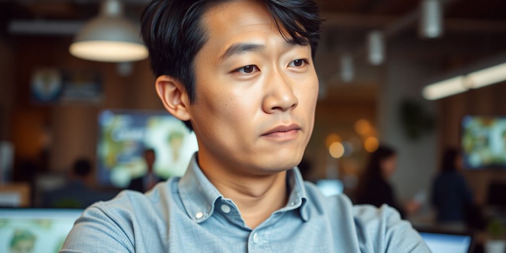 Nam Do San in a startup setting with soft background.
