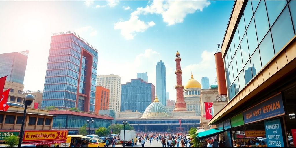 Vibrant Indian cityscape representing future business opportunities.