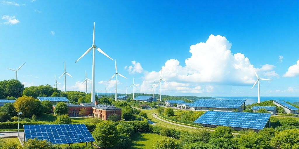 Renewable energy and green architecture in a sustainable future.