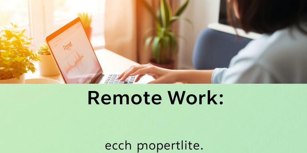 Person working from home on a laptop with coffee.