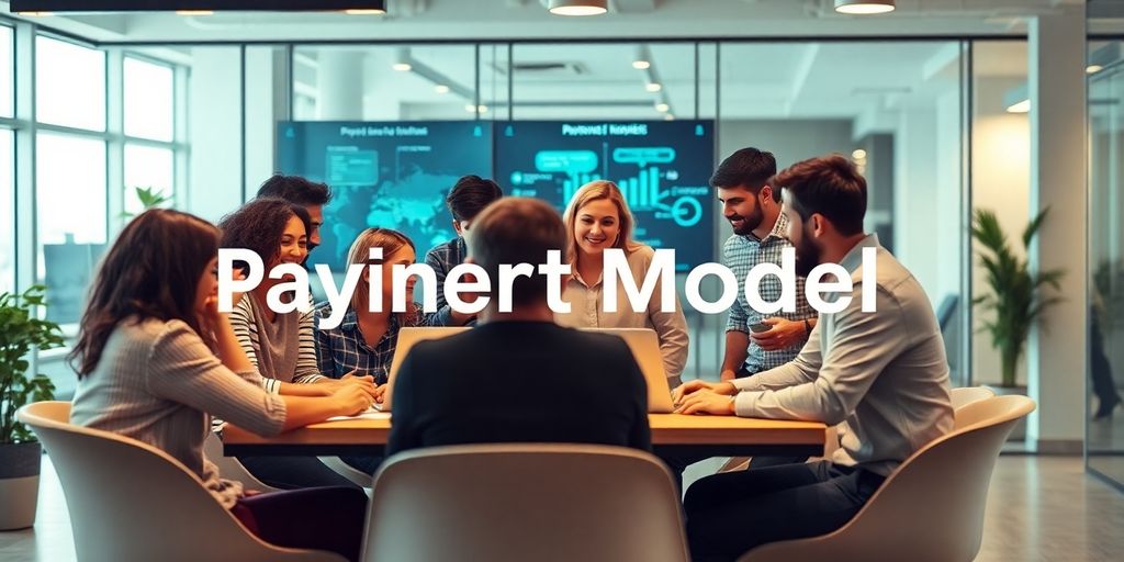 Startup team collaborating in a modern office setting.