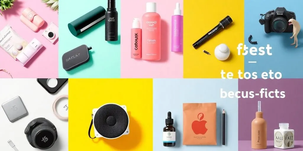 Collage of ten unique products for review inspiration.